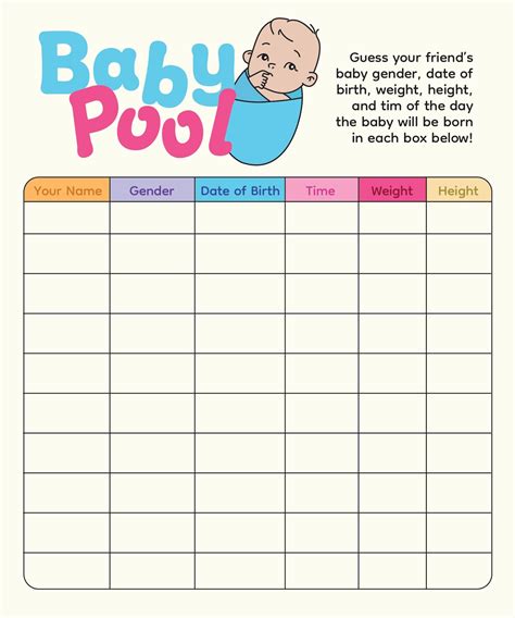 baby betting pool template|Baby Pool Template Excel .